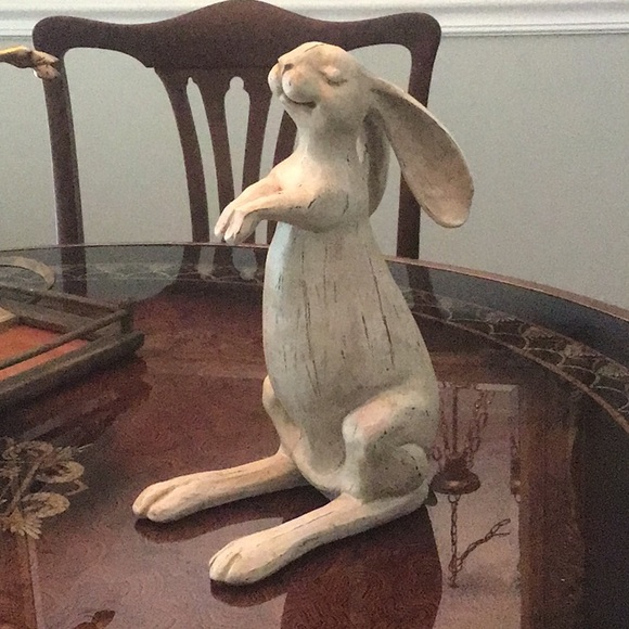 Charming Cream Rabbit Sculpture - Picture 1 of 4